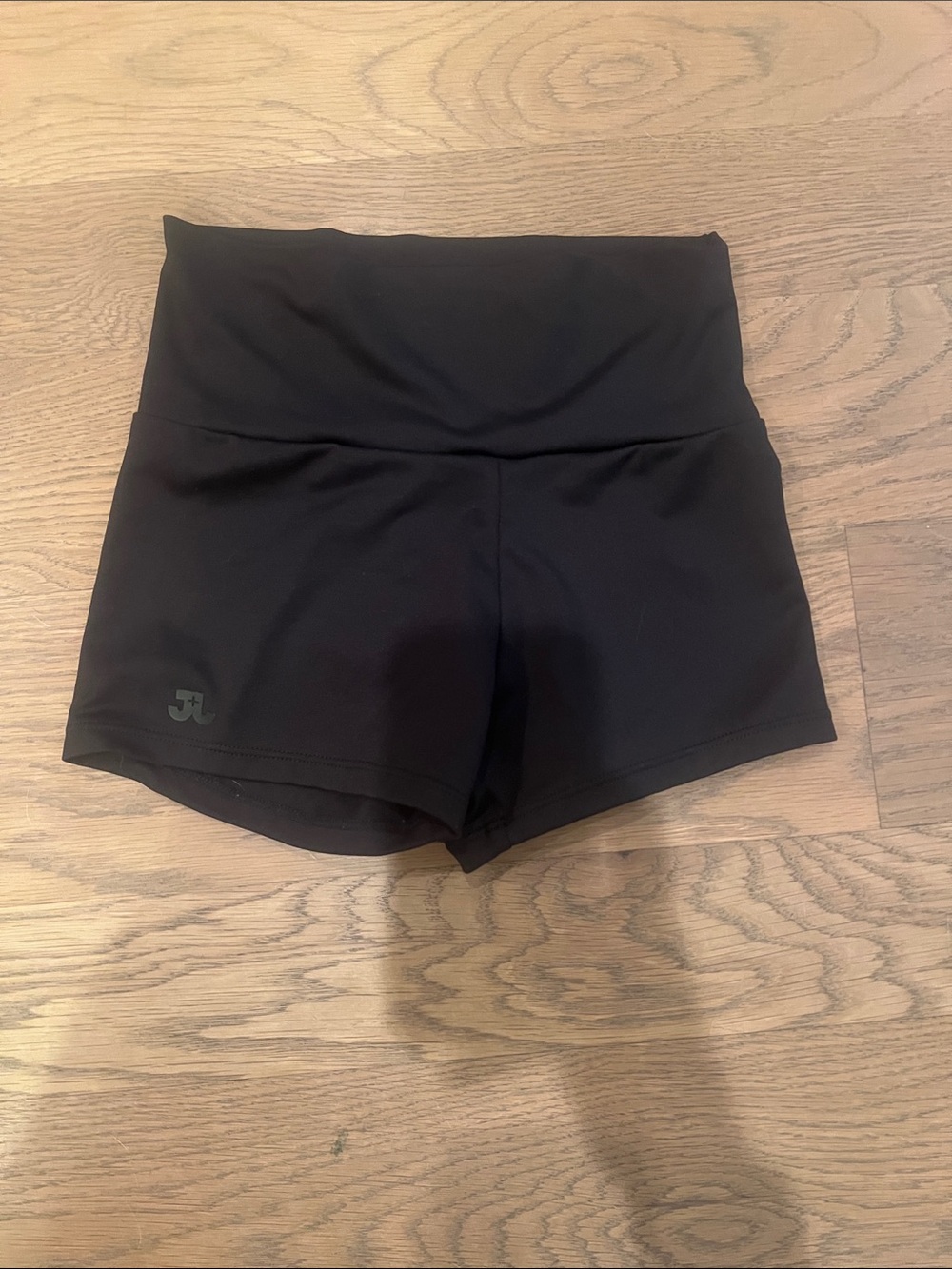 Girls' Black High-Waist Active Shorts